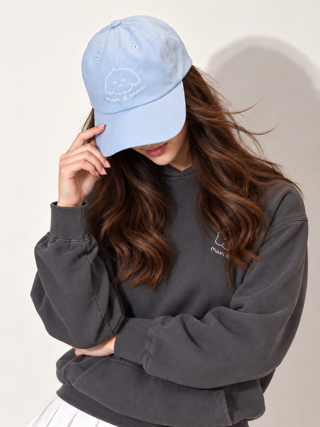 Light blue embroidered baseball cap